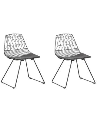 Produktbild von BELIANI Esszimmerstuhl 2er Set Schwarz Metall 2 x Sitzkissen Industriell