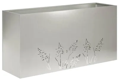 Zdjęcie produktu dla vidaXL Doniczka ogrodowa, srebrna, 100 x 20 x 49 cm, stal nierdzewna