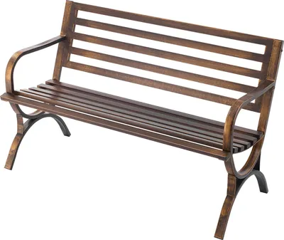 Produktbild von SucceBuy Gartenbank Gartenmöbel Bänke 127 cm 250 kg Belastbarkeit, Terrassenbank mit Lattenmuster & abgerundeten Armlehnen, Balkonbank mit stabilem Metallrahmen für Park, Hof und Terrasse in Antikbronze