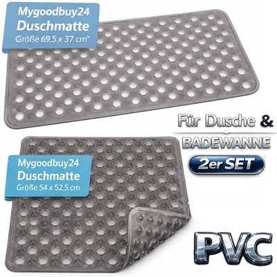 Produktbild von Duschmatte 2er Set Badewannenmatten Antirutschmatte Dusche Bad Duscheinlage