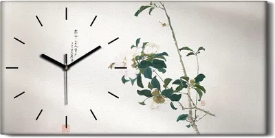 Produktbild von Wohnzimmer-Bild Leinwand Uhr Geräuschlos Kunstdruck 60x30 Insekten und Blumen - schwarze Hände