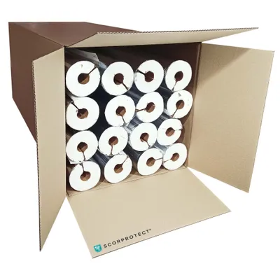 Produktbild von Scorprotect® voller Karton Alu PUR Rohrschale / Rohrisolierung mit Gewebemantel selbstklebend : 28 mm Rohr x 30 mm Isolierstärke Rohr x Isolierstärke: 28 mm Rohr x 30 mm Isolierstärke
