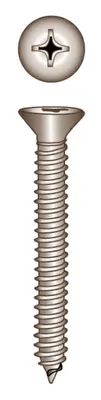 Produktbild von Blechschraube, Senkkopf, Kreuzschlitz, DIN7982, A2, 5,5x25mm