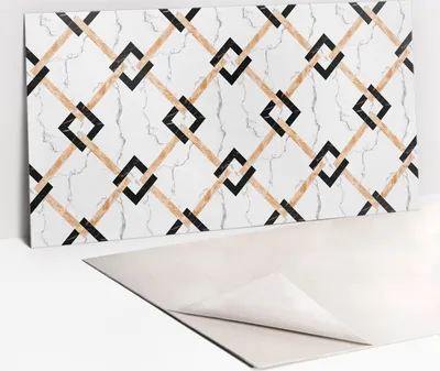 Imagen del producto de Panel protector de PVC - Azulejos de vinilo autoadhesivos para pared - 100 x 50 - Diseño de mármol y cuadrados