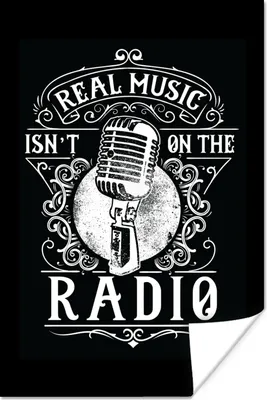 Produktbild von MuchoWow® Poster Mikrofon - Musik - Retro - Zitat 20x30 cm - Papierdruck