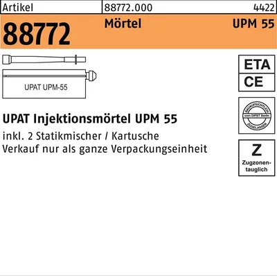 Produktbild von UPAT Injektionsmörtel R 88772 UPM 55-390 Mörtel