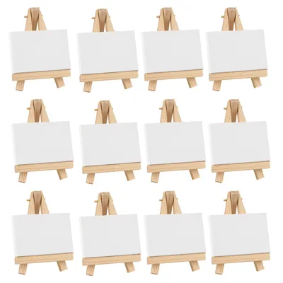 Immagine prodotto di Tela su telaio Cretacolor - Set di tele 6x9 cm - 12 pezzi - Tela da pittura di alta qualità su telaio in legno da 1,5 cm - Tela in cotone per acrilico, olio e tecnica mista