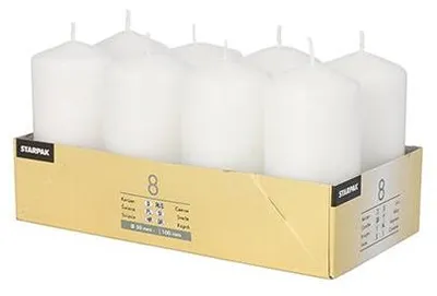 Produktbild von 48 Stumpenkerzen Ø 50 mm · 100 mm weiss