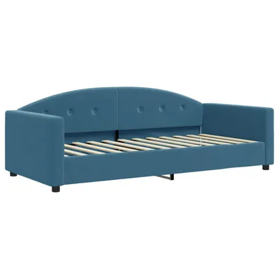 Image de Lit de repos sans matelas bleu 90x200 cm velours