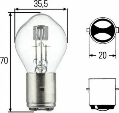 Produktbild von Glühlampe 12 V 45/40 W S2 Halogen BA20d glasklar HELLA für CLAAS