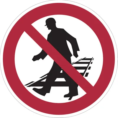 Produktbild von Dreifke® Alu-Schild, geprägt "Betreten der Gleisanlagen verboten", Ø20cm, 1 S...
