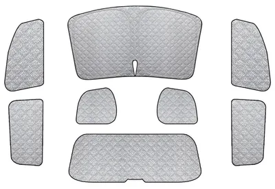 Produktbild von Sonnenschutz Set 8-teilig für VW Touran 5T 2016-2025, Thermomatte Fahrerhaus, UV-Schutz, Sichtschutz