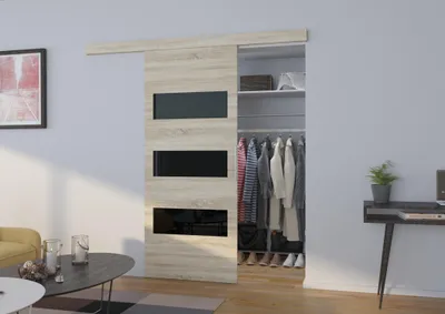 Obrázek produktu pro Posuvné dveře na stěnu 76 cm FABRIA - dub sonoma