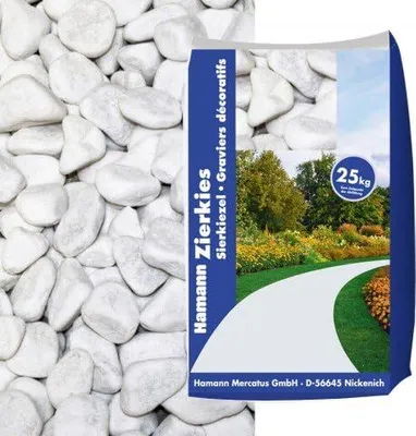Produktbild von Hamann Marmorkies Carrara 15-25 mm 25 kg Mercatus ungewaschen für Garten, Wege & Dekoration