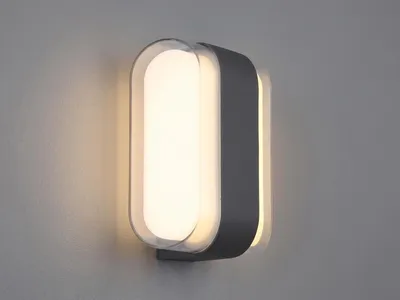 Produktbild von Globo Lighting Außenleuchte Metall anthrazit matt, Acryl transparent, Kunststoff opal, IP54, BxH: 160x125mm, AL: 78mm, inkl. LED 12W 230V, 1400lm Source, 1133lm Output, 3000K