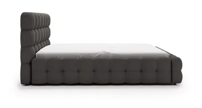 Obrázek produktu pro Manželská postel 180x200 Parlas Bis s úložným prostorem – elegantní design, pěnová výplň – samet tmavě šedý