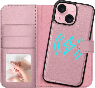 Immagine prodotto di custodia magnetica 2in1 per iPhone 15 protezione RFID, cover magnetica staccabile, compatibile con MagSafe, custodia antiurto con finestra fotografica