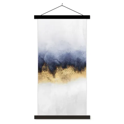 Produktbild von MuchoWow® Textilposter Abstrakt - Gold - Luxus 40x80 cm mit schwarzem Rahmen - Wandemalerei