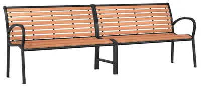 Produktbild von vidaXL Gartenbank Braun 231 cm Holz & Pulverbeschichteter Stahl