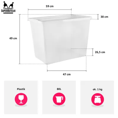 Zdjęcie produktu dla SuperButelki - Pojemnik plastikowy 80l, organizer z pokrywką, do przechowywania, HOME BOX, uniwersalny, do biura, warsztatu, pokoju, szafy