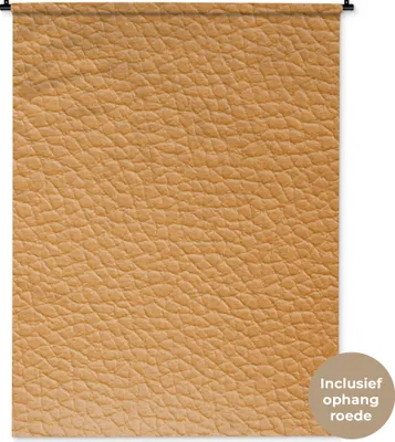Produktbild von MuchoWow® Wandteppich Wandbehang Leder - Strukturiert - Leder-Optik - Orange 120x160 cm Tapisserie Dekoration Wandtuch - Wohnzimmer - Moderne