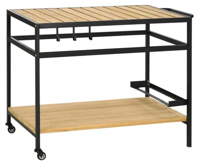 Zdjęcie produktu dla Wózek serwowy z 2 półkami | Kolor: naturalny + czarny | Wymiary: 65 x 107 x 80 cm