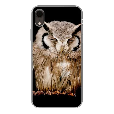 Produktbild von MuchoWow® Handyhülle Schutzhülle Hülle für iPhone XR Eule - Vogel - Schwarz Silikon Softcase Handy Hülle - Schutzdeckel