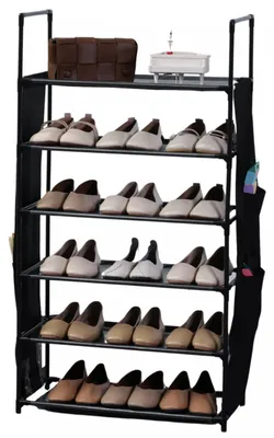 Produktbild von Herzberg 6-lagiges Schuhregal - 47 x 100 cm, Schwarz