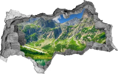 Produktbild von Selbstklebender Loch-3D-Aufkleber 95x73 cm See in den Bergen