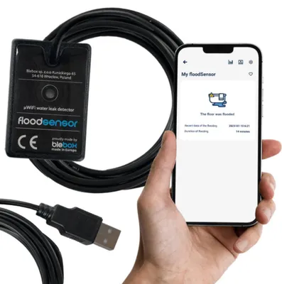 Imagen del producto de BLEBOX, sensor de inundación WiFi, 1 sensor binario