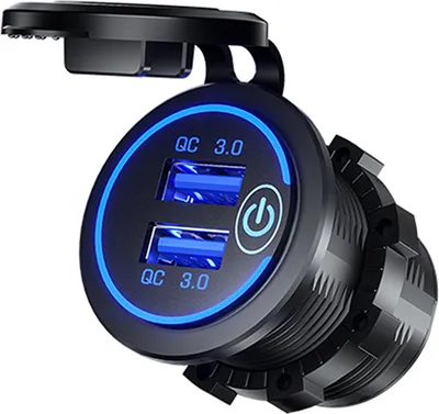 Produktbild von Eingebautes Ladegerät 2x USB QC3.0 mit Berührungsschalter und Hintergrundbeleuchtung