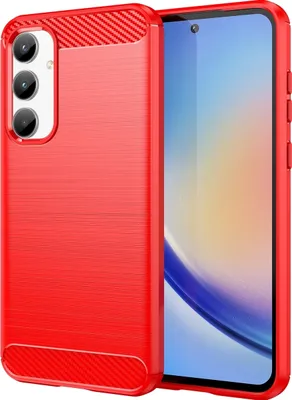 Produktbild von Mobigear Brushed Slim  Samsung Galaxy A35 Hülle Flexibles TPU Backcover - Rot