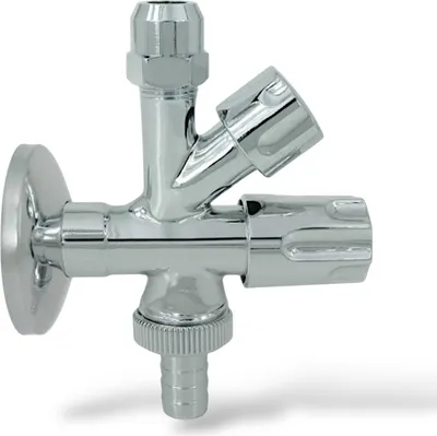 Produktbild von Kombi Eckventil 1/2 Zoll Comfortgriff mit Rückflussverhinderer Schlauchanschluss