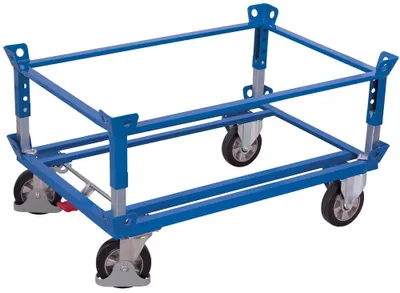 Produktbild von VARIOfit Aufsatzrahmen für Palettenfahrgestelle 1210x1010mm Ladefläche Enzianblau RAL 5016