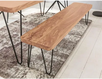 Produktbild von Esszimmer Sitzbank Massiv-Holz Akazie 160 x 45 x 40cm Holz-Bank, Natur B/H/T ca. 160/45/40cm