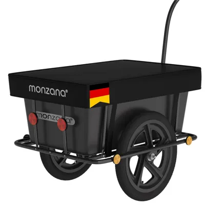 Produktbild von MONZANA® Fahrradanhänger mit 90L Kunststoffwanne inklusive Abdeckplane Kupplung Lastenanhänger Transportanhänger Anhänger Handwagen