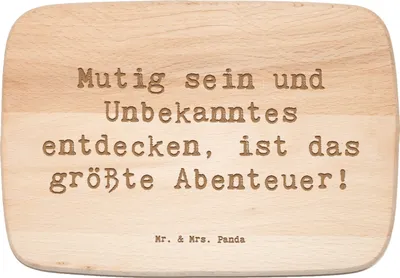 Produktbild von Mr. & Mrs. Panda Frühstücksbrett Spruch Unbekannte Orte erkunden - Transparent - Geschenk, Geheimnisse entdecken, vesperbrettchen, Trost, Schneidebrett, jausenbrett