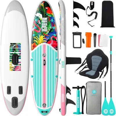 Productafbeelding van Paddleboard SUP, 320 cm, 200 kg, Flamingo Frenzy, met stabilisatieflipper