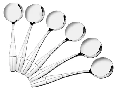 Produktbild von 12 Stück runde Suppenlöffel aus Edelstahl, rostfrei