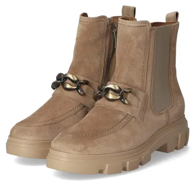 Image de Bottines Chelsea pour femmes, marque Paul Green, couleur beige, en cuir et matières synthétiques, taille 38,5