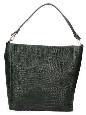 Produktbild von Valtera Damen-Schultertasche aus echtem Leder mit Krokodilprägung Blue Navy UNICA 32x31x15 cm