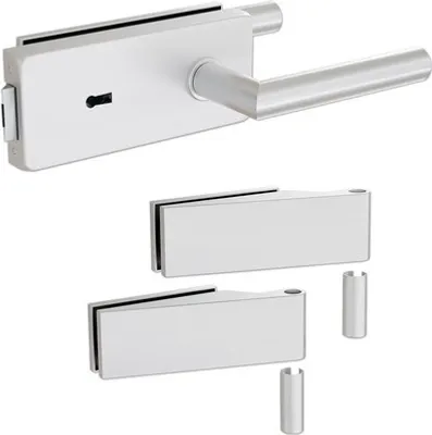 Produktbild von Pertura Glastürbeschlag Aiko Studio BB Silber inkl. 2 Rahmenteile für Holzzargen