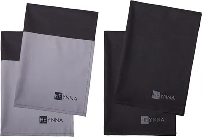 Produktbild von HEYNNA 4er-Set elegante Baumwolltücher 2x Grau 2x Schwarz