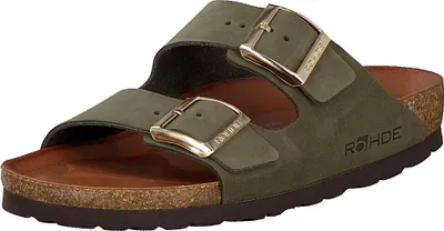 Obrázok produktu pre Rohde dámske kožené mule s dvoma remienkami a prackou Alba 5650, veľkosť:37 EU, farba:zelená