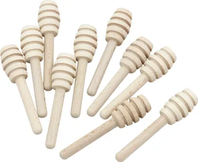 Produktbild von 50x Holz Honiglöffel 10 cm | Honigdipper Löffel Natur Set
