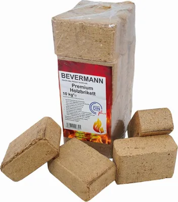 Produktbild von Premium Holzbriketts aus Buche/Eiche 10 kg ohne Bindemittel Größe: 6 x 9 x 14 cm