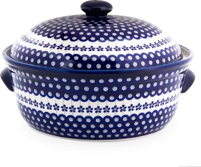 Produktbild von Original Bunzlauer Keramik Brottopf mit Deckel rund, 36,5 x 23,0 cm, Design 166a