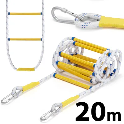 Zdjęcie produktu dla Drabina sznurowa linowa pleciona na dach HIGHER 20m FIBERGLASS dekarska