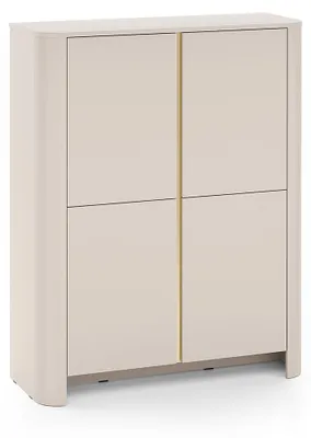 Image de Buffet haut Bari 103 x 39 x 132 cm, 2 portes, couleur au choix, cachemire / or