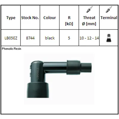 Zdjęcie produktu dla NGK Fajka Świecy LB05EZ (kod. 8744) YBX